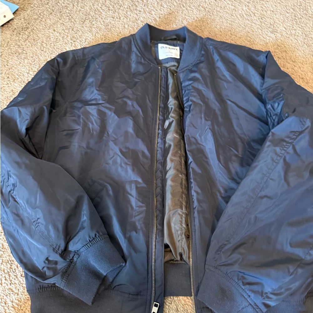 Men’s navy bomber jacket size large from Old Navy